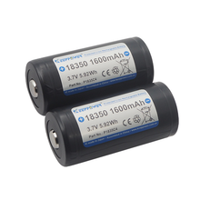 Load image into Gallery viewer, Keeppower 18350 Protected Li-ion Battery Rechargeable 3.7V 1600mAh 5.92Wh with Button Top (NOT High Drain) (2 Pack)