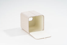 Load image into Gallery viewer, Square Tissue Box Cover Linen-Textured Faux Leather Tissue Holder Rounded Edge Cozy Home Decor Piece