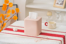Load image into Gallery viewer, Square Tissue Box Cover Faux Leather Tissue Holder Rounded Edge Girly Style Home Decor Piece for Bathroom Bedroom Living Room Office