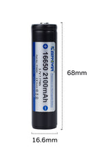 Load image into Gallery viewer, 2 Pcs Keeppower 16650 Rechargeable Protected Li-ion Battery P1665C 3.7V 2100mAh 7.77Wh (Replacement for CR123A)