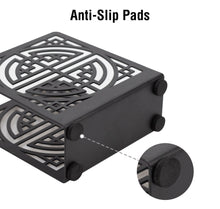 Load image into Gallery viewer, Ukwell Black Metal Freestanding Napkin Holder Latticework Design