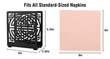 Load image into Gallery viewer, Ukwell Black Metal Freestanding Napkin Holder Latticework Design