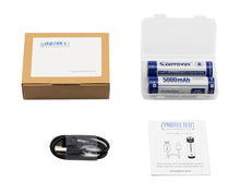 Load image into Gallery viewer, Keeppower Type-C USB Rechargeable Li-ion Battery Button Top Protected 21700 3.6V 5000mAh with a Charging Cable (Pack of 2)