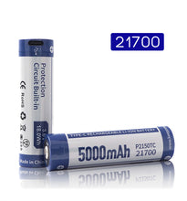 Load image into Gallery viewer, Keeppower Type-C USB Rechargeable Li-ion Battery Button Top Protected 21700 3.6V 5000mAh with a Charging Cable (Pack of 2)