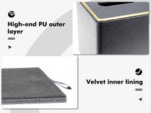 Load image into Gallery viewer, Ukwell Square Facial Tissue Box Cover Black/White Pearl Design