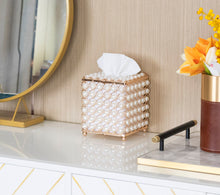 Load image into Gallery viewer, Ukwell Handmade Square Facial Tissue Box Cover Luxury Pearl Design
