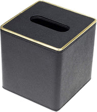 Load image into Gallery viewer, Ukwell Square Facial Tissue Box Cover Black/White Pearl Design