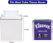 Load image into Gallery viewer, Ukwell Square Facial Tissue Box Cover Black/White Pearl Design