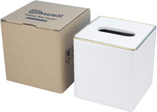 Load image into Gallery viewer, Ukwell Square Facial Tissue Box Cover Black/White Pearl Design