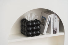 Load image into Gallery viewer, Ukwell Black Ceramic Tissue Box Cover Heavy Square Tissue Holder Bubble Design Decor Piece for Bathroom Bedroom Living Room
